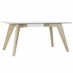 Spisebord - MDF-træ - hærdet glas - Hvid