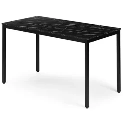 Spisebord eller skrivebord, 120x60 cm, sort marmorfinish