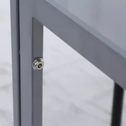 Spisebord Firkantet Køkkenbord Til 4 Personer, Stuebord Med Hærdet Glas Bordplade, Til Køkken, Spisestue, Grå
