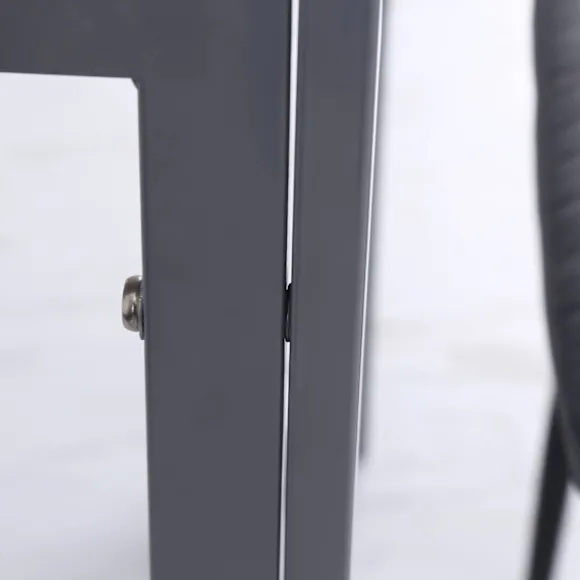 Spisebord Firkantet Køkkenbord Til 4 Personer, Stuebord Med Hærdet Glas Bordplade, Til Køkken, Spisestue, Grå