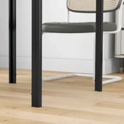 Spisebord Firkantet køkkenbord til 4 personer, spisebord af hærdet glas, bæreevne op til 80 kg, til køkken, spisestue, 75 x 75 x 75 cm, sort