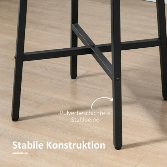 Spisebord, køkkenbord til 4 personer, stuebord til spisestue, køkken, stål, brun, 80 x 80 x 76 cm