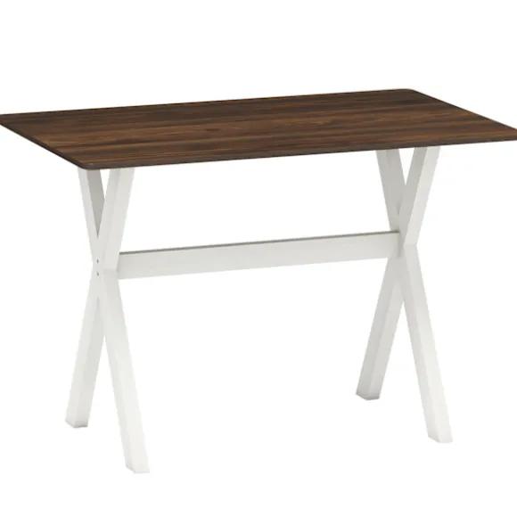 Spisebord med X-ramme, valnøddefinish, 110x71 cm