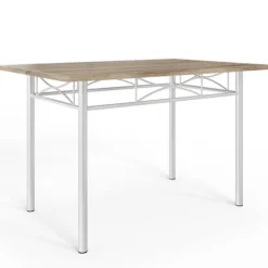 Spisebord og 4 stole, egetræsfinish, moderne design