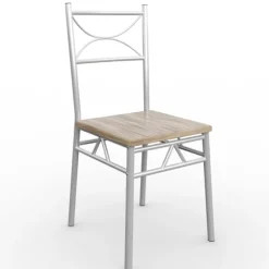 Spisebord og 4 stole, egetræsfinish, moderne design