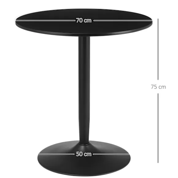 Spisebord Rundt Køkkenbord Til 2, Moderne Spisebord Med Stålben, Skridsikker Base, Ideel Til Små Rum