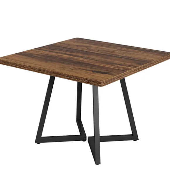 Spisebord til 4 personer 80 x 80 cm - brun/svart / firkantet sp