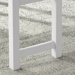 Spisebordssæt, Spisebord Med 2 Polstrede Stole, Bænk, 4-Delt Spisebordssæt, Spisestuegruppe Med Linnedlook, Fyrretræ, Grå, Hvid