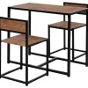 Spisegruppe Køkkenbord Med 2 Stole, Spisebordssæt, Spisestuegruppe, Metal, Natur