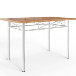 Spisesæt, 5-delt bøg, metalstel