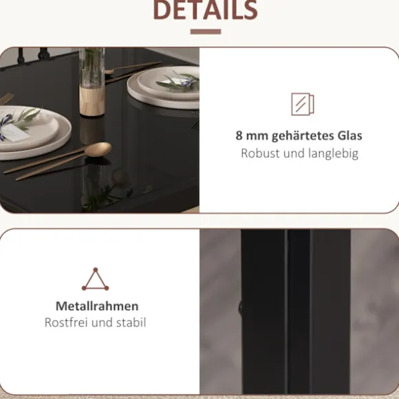 Spisesæt spisebord med 4 stole pladsbesparende spisestuegruppe siddegruppe sort