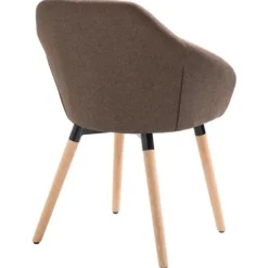 Spisestole - Eksklusivt Hus - Brun - 100% polyester stof - Massivt træ & metal ben (sæt af 4) kastanj
