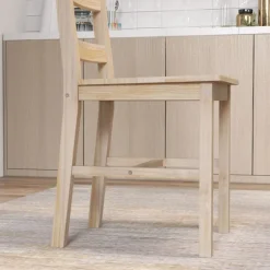 Spisestuesæt 5 Stk. Spisebord 4 Stole Spisestue Gruppe Pladsbesparende Rektangulært Massivt Træ Natur