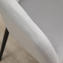 Spisestuestole sæt af 2 køkkenstole med ryglæn, fløjlslook, polstret stol med stålben til stue, lysegrå 54 x 57 x 80 cm