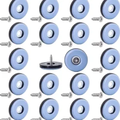 Sæt med 20 22 mm Teflon møbelfødder til stoleben, gulvbeskyttere, mobile PTFE møbelfødder med tæppeskruer, til fliser og trægulve