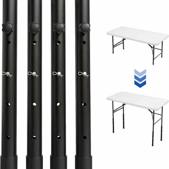 Sæt med 4 bordbensforlængere til klapborde til bøjede og lige ben, justerbare klapbordbensforhøjere, til højde (44 cm) - RWPurniture Leg