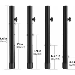 Sæt med 4 bordbensforlængere til klapborde til bøjede og lige ben, justerbare klapbordbensforhøjere, til højde (44 cm) - RWPurniture Leg
