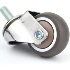 Sæt med 4 drejelige møbelhjul - M6 X 15mm - Med 25mm gevind - Blødt gummi - Tpe-gevind - Mini møbelhjul (25mm)