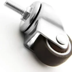 Sæt med 4 drejelige møbelhjul - M6 X 15mm - Med 25mm gevind - Blød gummi - Tpe gevind - Mini møbelhjul (25mm)