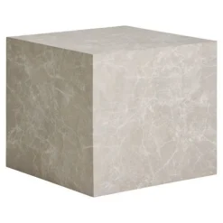 Sæt med 2 firkantede lavborde 40 og 50 cm beige marmor effekt beige