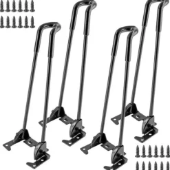 Sæt med 4 foldbare bordben 47cm sorte hårnålebordben foldbart sofabordsben med skruer