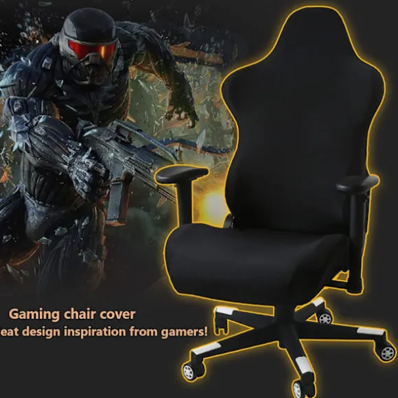 Sæt med 4 gaming stolbetræk med armlæn/ryglæn til kontoret