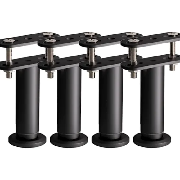 Sæt med 4 højdejusterbare sengesstøtteben med forbindelsesflapper til sengeramme/midterste lameller/møbler Kraftige metalstøtteben (120 mm-180 mm)
