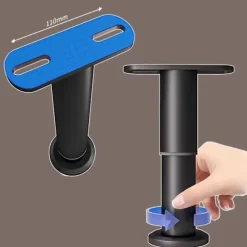 Sæt med 4 højdejusterbare sengesstøtteben med forbindelsesflapper til sengeramme/midterste lameller/møbler Kraftige metalstøtteben (120 mm-180 mm)