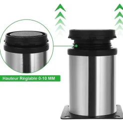 Sæt med 8 justerbare møbelben 80 mm høje skabsben,