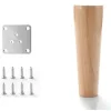 Sæt med 4 massive træben til sofa, møbelben til lænestol, sengebord, garderobe, skuffe (højde 15 cm) - Xin
