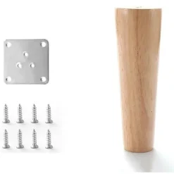 Sæt med 4 massive træben til sofa, møbelben til lænestol, sengebord, garderobe, skuffe (højde 15 cm) - Xin