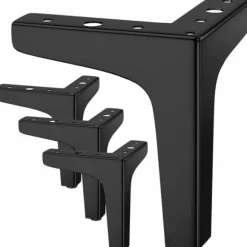 Sæt med 4 møbelben, der kan bære op til 600 kg, 17 cm moderne metal trekantbordben, hårnålsformede møbelben til skabe, sofa 17[GKS] 17