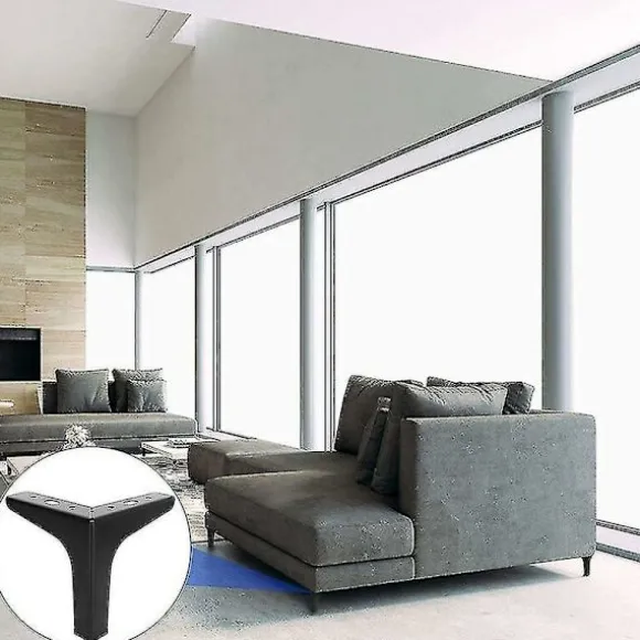 Sæt med 4 metal sofa ben, moderne stil møbel ben (sort)