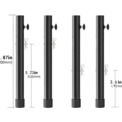 Sæt med 4 sammenklappelige bordbenforlængere, løfteben til bøjede/lige ben, stolbenforlængere, justerbar højde (20 cm) KLB