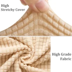 Sæt med 4, skandinavisk stretch spisebordsstolbetræk, Jacquard Elas