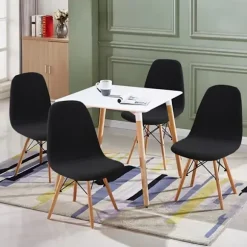 Sæt med 6 skandinaviske stretch-spisestolbetræk, Diagonal Jacq