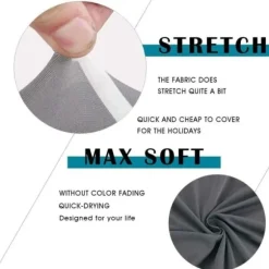Sæt med 6 Universelle Stretch Stolsbetræk - Moderne - Grå
