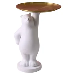 Statue med Bakke, Dyrefigur Statue til Bordplade Hotel Dekoration