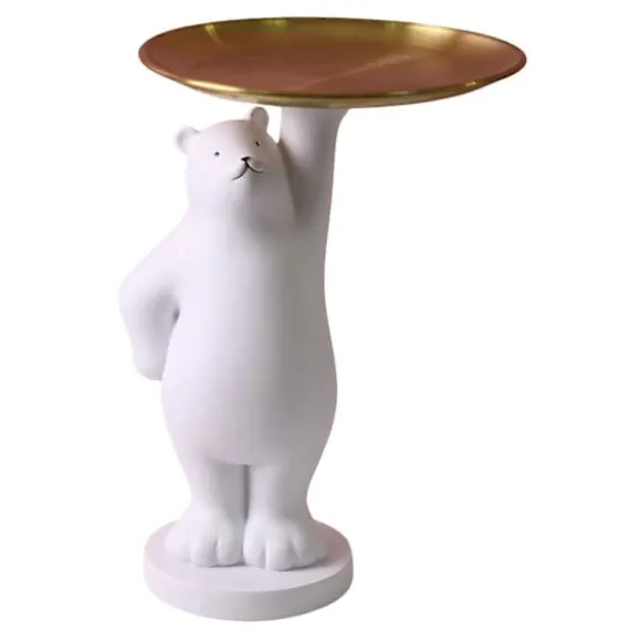 Statue med Bakke, Dyrefigur Statue til Bordplade Hotel Dekoration