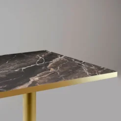 Ståbord - Rom bistro Marmor med åre - 60x60 cm - Højde 110 cm - Fod i thermolakeret støbejern Svart