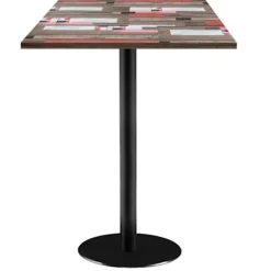 Ståbord 60 x 60 cm - Rom træmodel rødt træ Flerfärgad