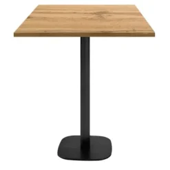 Ståbord 70 x 70 cm - Rund eg pansermodel brun