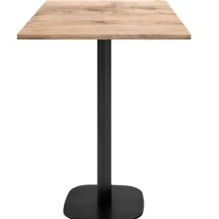 Ståbord 60 x 60 cm - Rund model i naturligt tannintræ brun