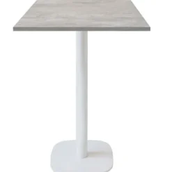 Ståbord 60 x 60 cm - Rund model, naturbeton hvid fod Grå