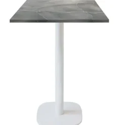 Ståbord 60 x 60 cm - Rund model, hvid bund, blå måne Grå