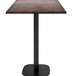 Ståbord 60 x 60 cm - Rund stenrust model brun