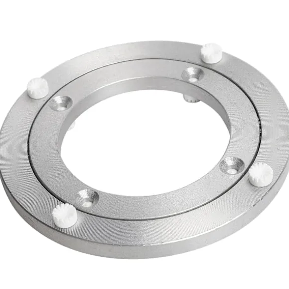 Stille pladespiller Forbedret lydløs aluminiumslegering roterende hardware Drejeskive stabil og skridsikker til spisebord (5 tommer)