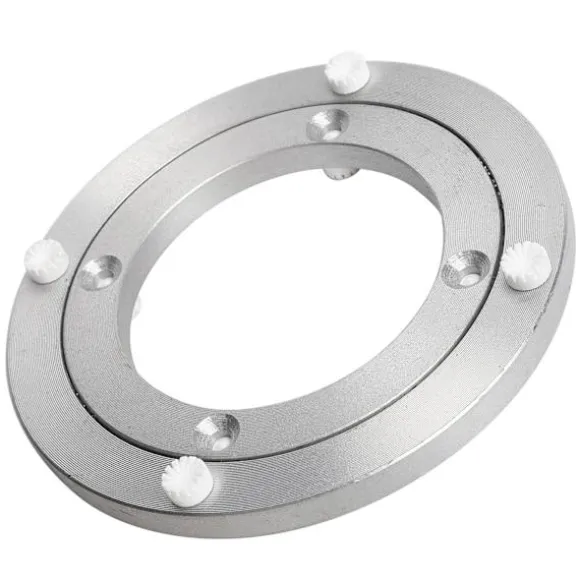 Stille pladespiller Forbedret lydløs aluminiumslegering roterende hardware Drejeskive stabil og skridsikker til spisebord (5 tommer)
