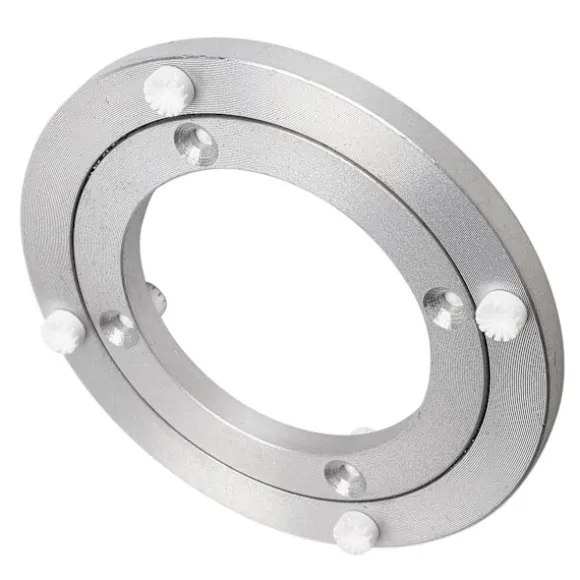 Stille pladespiller Forbedret lydløs aluminiumslegering roterende hardware Drejeskive stabil og skridsikker til spisebord (5 tommer)