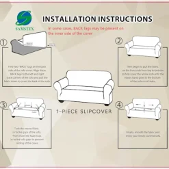 Stilrent Stretch Betræk til Sofa, 1-Delet, Høj Stretch, Tykt og Blødt Sofabetræk, Maskinvaskbart, Skridsikkert Blu-FA- Blue 1 seater/chair